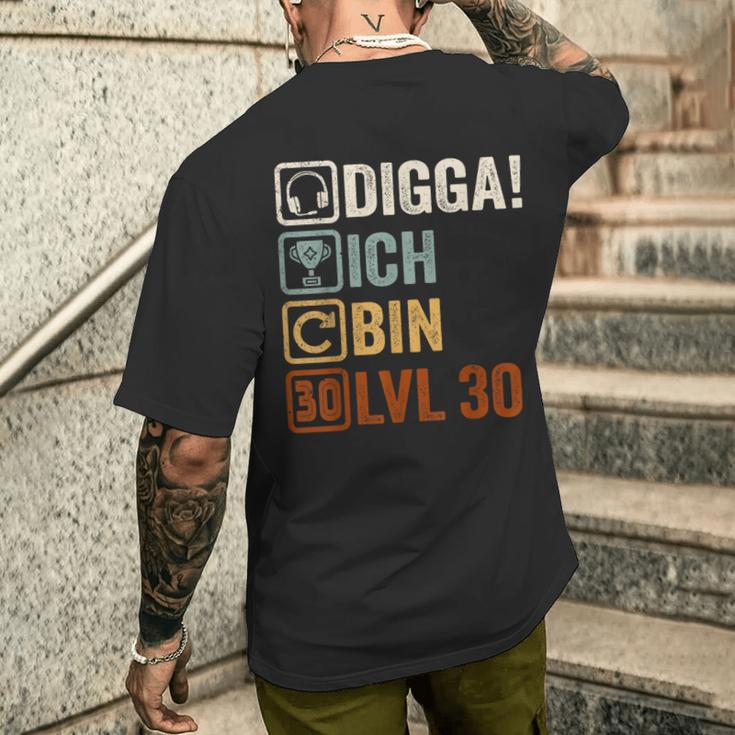 Digga Ich Bin 30 Jahre 30 Jahre 30Th Birthday Gamer T-Shirt mit Rückendruck Geschenke für Ihn