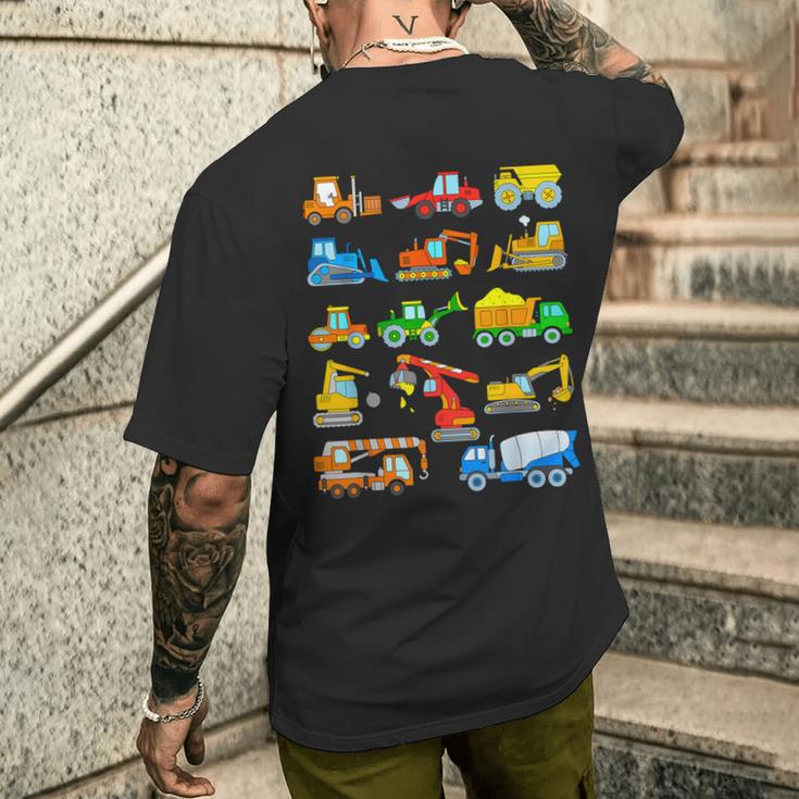 Digger Boy Fahrzeuge Baustelle Kinder T-Shirt mit Rückendruck Geschenke für Ihn