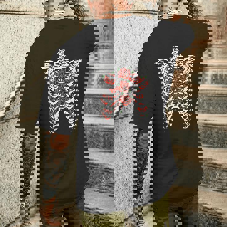 Diseño De Caja Torácica De Esqueleto Gótico Con Rosas Sin Mangas