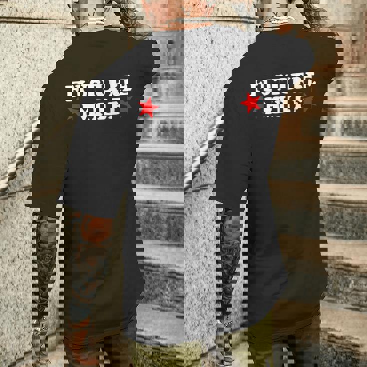 Divertente Futuro Milf Io Cuore Milfs T-shirt da uomo con stampa posteriore Regalos para él