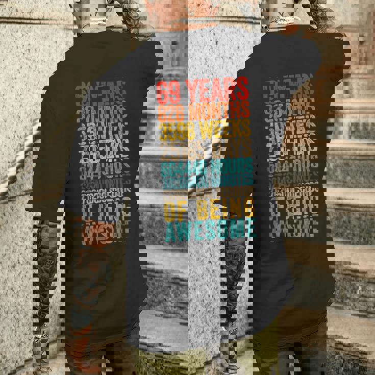Divertida Camisa De Cumpleaños 69 Old Meter 69 Year Old Camiseta Hombre Estampado Espalda Regalos para él