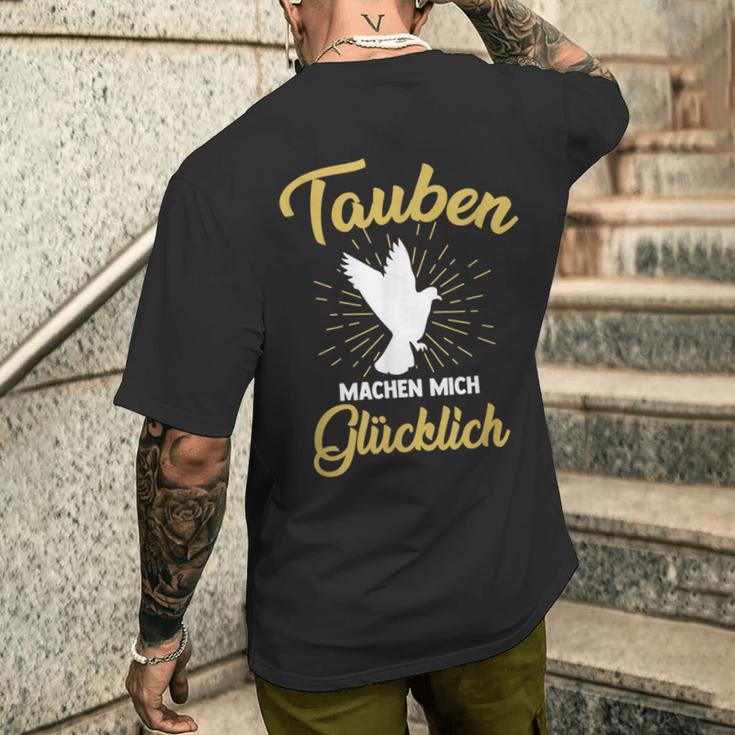 Doves Make Mich Glücklich Pigeonbreeder T-Shirt mit Rückendruck Geschenke für Ihn