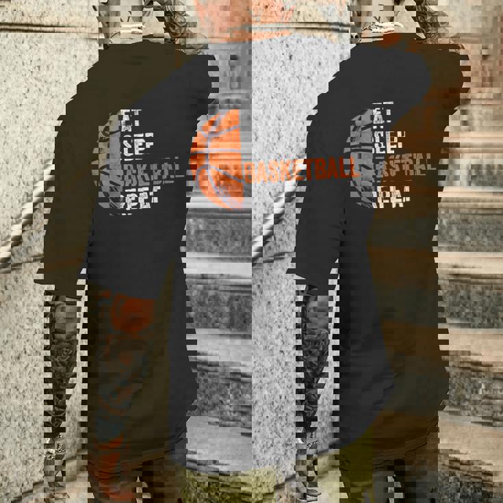 Eat Sleep Basketball Repeat Basketball Coach Sport Men's T-shirt Back Print Gifts for Him