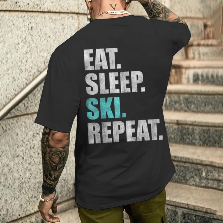 Eat Sleep Ski Repeat T-Shirt mit Rückendruck Geschenke für Ihn