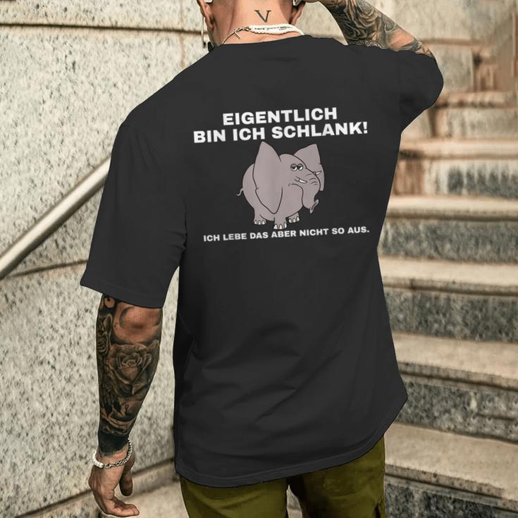 Eiglich Bin Ich Schlank T-Shirt mit Rückendruck Geschenke für Ihn