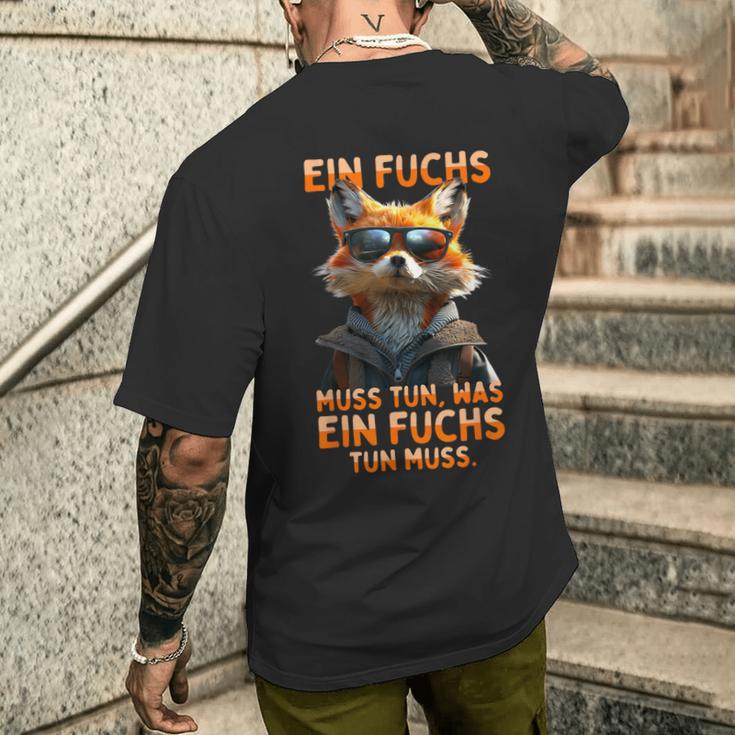 Ein Fuchs Muss Tun Was Fuchs Don Muss Füchse T-Shirt mit Rückendruck Geschenke für Ihn