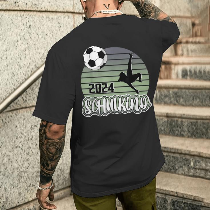 Einschulung Schulkind 2024 School Cone Boy Football T-Shirt mit Rückendruck Geschenke für Ihn