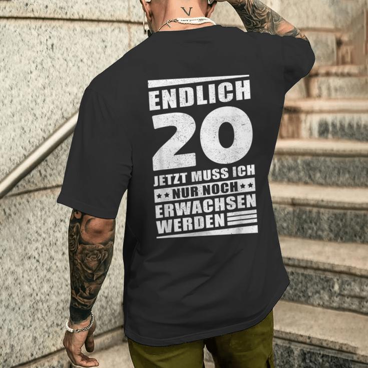 Endlich 20 Jetzt Muss Ich Nur Noch Wachsen Werden T-Shirt mit Rückendruck Geschenke für Ihn