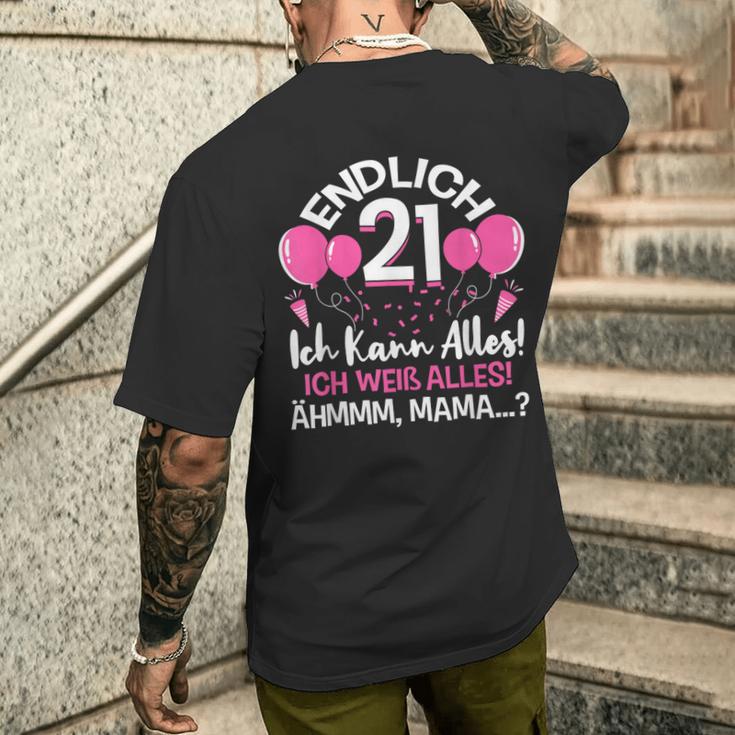 Endlich 21 Birthday Ich Kann Alles Ich Weiß Alles Geschenk T-Shirt mit Rückendruck Geschenke für Ihn