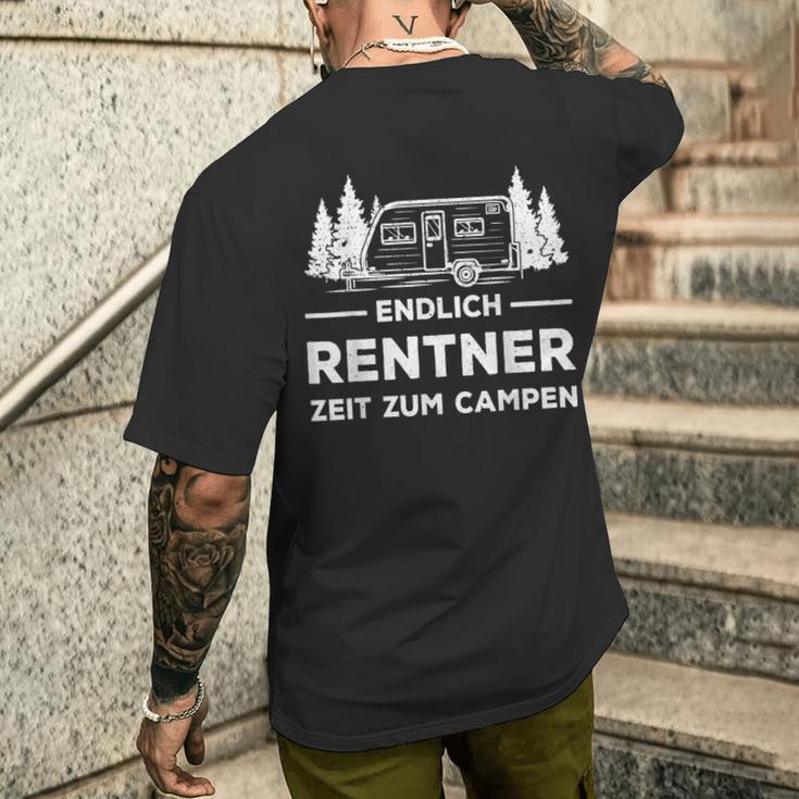 Endlich Rentner Zeit Zum CampingRetirement Camping T-Shirt mit Rückendruck Geschenke für Ihn