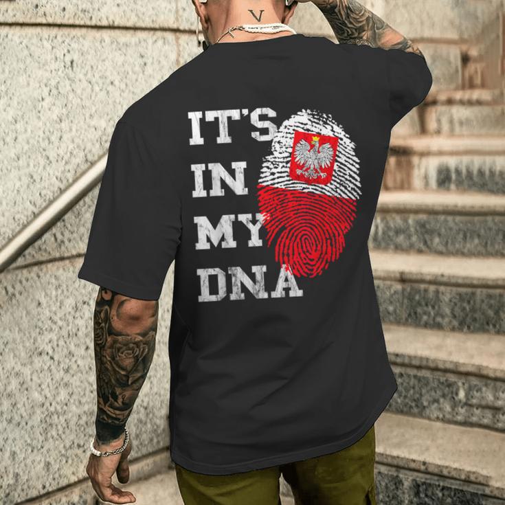 Es Ist In Meiner Dna Polska Genetik Polish Roots Poland T-Shirt mit Rückendruck Geschenke für Ihn