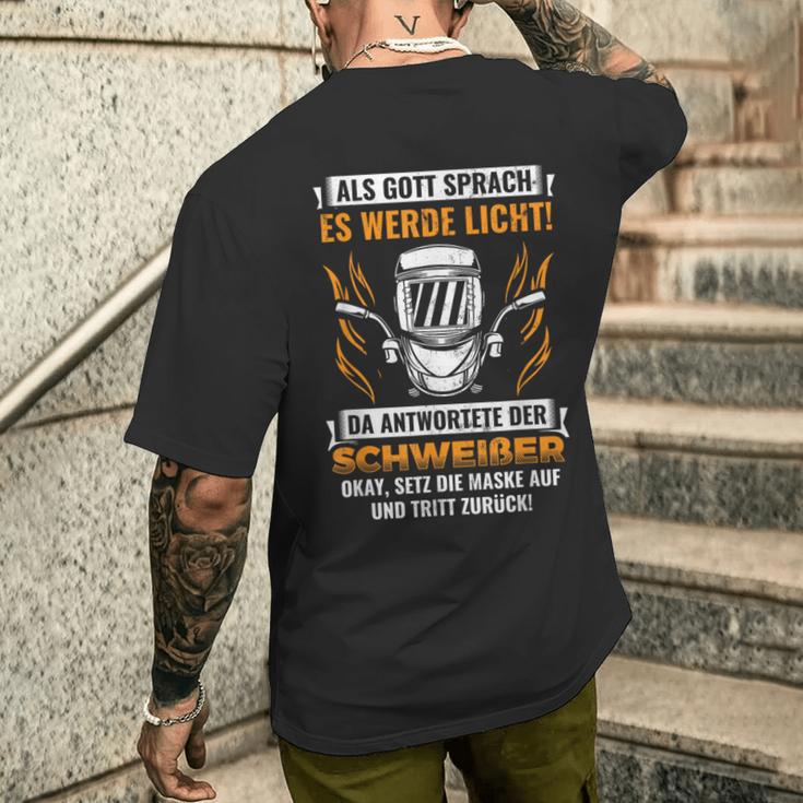 Es Werde Licht Welder Metallbau Welding T-Shirt mit Rückendruck Geschenke für Ihn