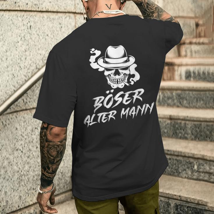 Evil Old Man Skull Grandpa Skull Grandad S T-Shirt mit Rückendruck Geschenke für Ihn