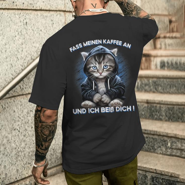 Fass Meinen Kaffee An Und Ich Beißdich T-Shirt mit Rückendruck Geschenke für Ihn