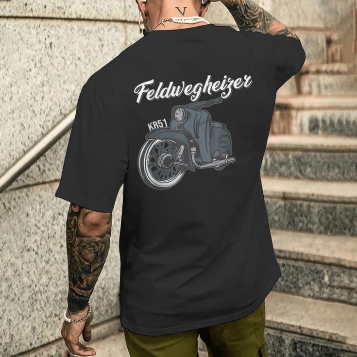 Feldweg Heater Schwalbe Kr51 Simson Moped Ddr S T-Shirt mit Rückendruck Geschenke für Ihn