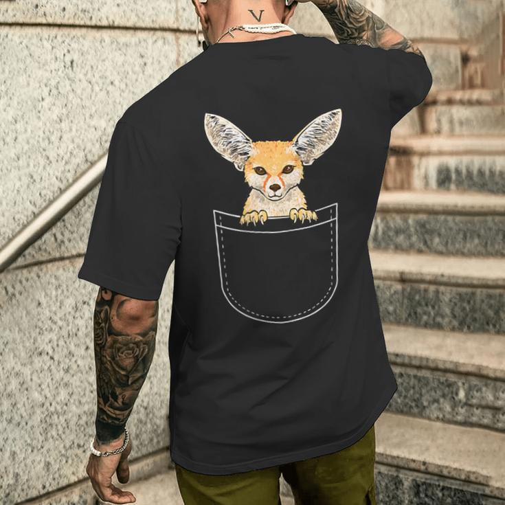 Fennek Fox Fennec Fox Desert Fox T-Shirt mit Rückendruck Geschenke für Ihn