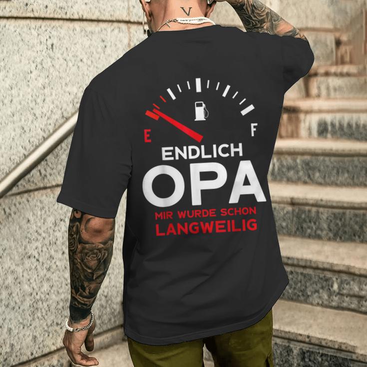 Finally Grandpa Mir Wurde Schon Langweilig Opa T-Shirt mit Rückendruck Geschenke für Ihn