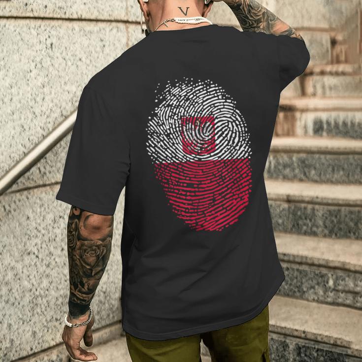 Fingerprint Children's Poland T-Shirt mit Rückendruck Geschenke für Ihn