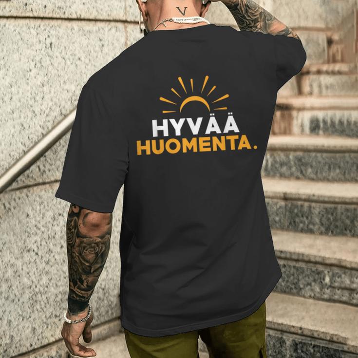 Finnland Finnisch Spruch Guten Morgen Finnish T-Shirt mit Rückendruck Geschenke für Ihn