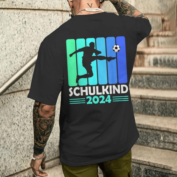 First Day Of School Schulkind 2024 Schulanfang Junge Fussball T-Shirt mit Rückendruck Geschenke für Ihn