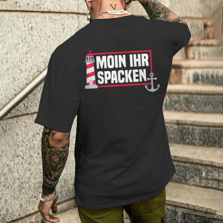 Flatdeutsch North German Moin Her Spacken T-Shirt mit Rückendruck Geschenke für Ihn