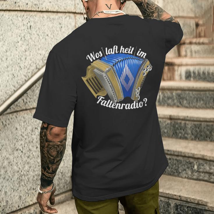 With Folding Radio Steirische Harmonika T-Shirt mit Rückendruck Geschenke für Ihn