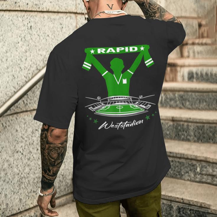 Footballienna West Stadium Forever Rapid Rapidler T-Shirt mit Rückendruck Geschenke für Ihn