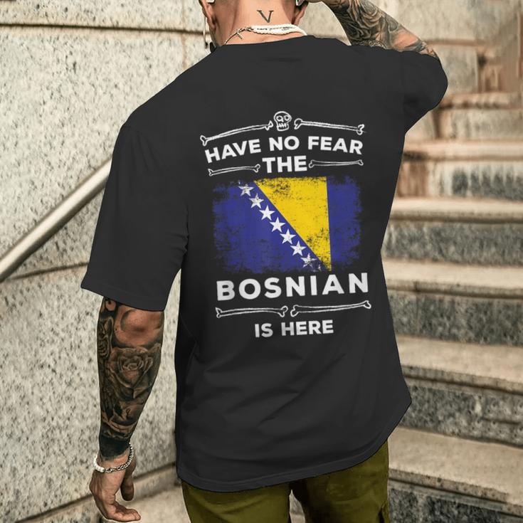 Bosnia Flag Bosnia Herzegovina Roots T-Shirt mit Rückendruck Geschenke für Ihn