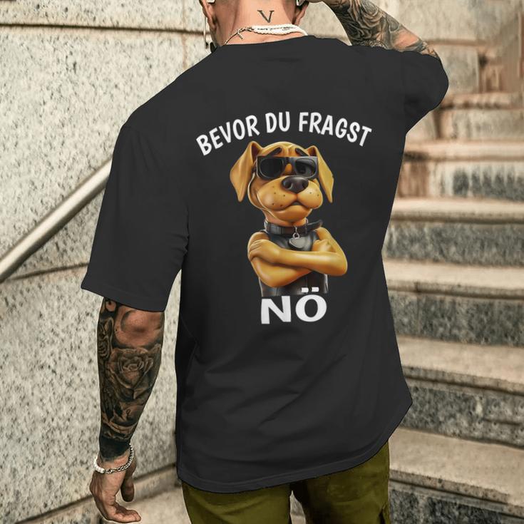 Dog Sarcasm Bevor Du Fragst Nö T-Shirt mit Rückendruck Geschenke für Ihn