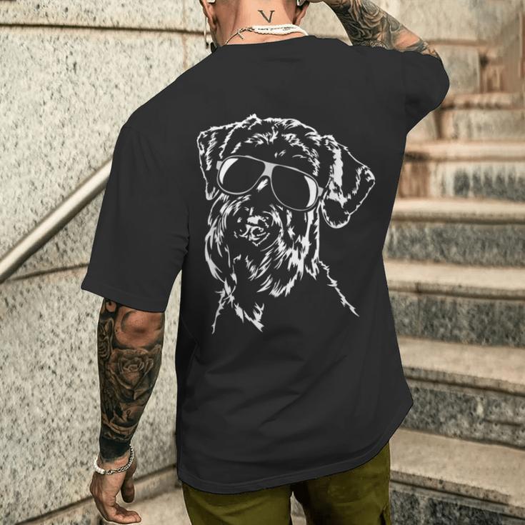 Giant Schnauzer Cool Sunglasses Dog T-Shirt mit Rückendruck Geschenke für Ihn