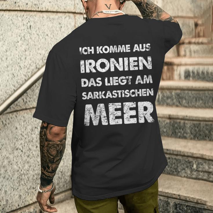 Ich Komme Aus Ironien Sarcastischen Meer T-Shirt mit Rückendruck Geschenke für Ihn