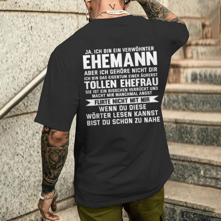 Ja Ich Bin Ein Schöhnter Ehemannalentine's Day Slogan T-Shirt mit Rückendruck Geschenke für Ihn