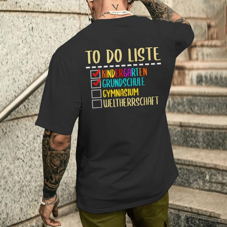 To Do List Kindergarten Primary School High School T-Shirt mit Rückendruck Geschenke für Ihn