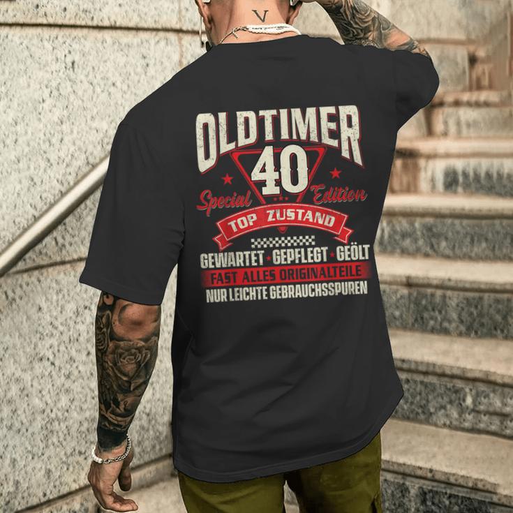 Oldtimer 40 Jahre Birthday T-Shirt mit Rückendruck Geschenke für Ihn