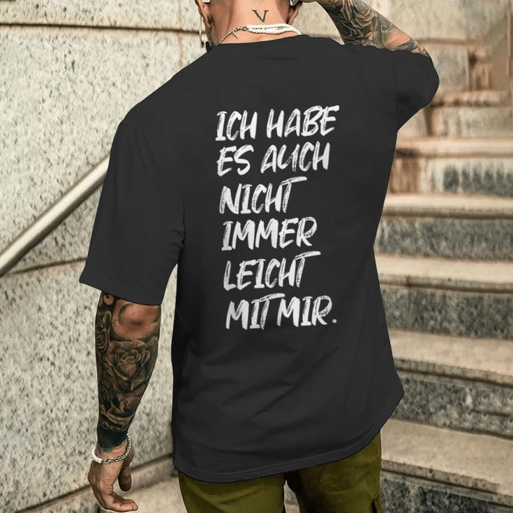 Quote Ironie Nicht Leicht Mir Mir Selber T-Shirt mit Rückendruck Geschenke für Ihn