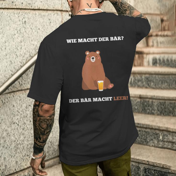 Wie Macht Der Bär Bier Lust T-Shirt mit Rückendruck Geschenke für Ihn