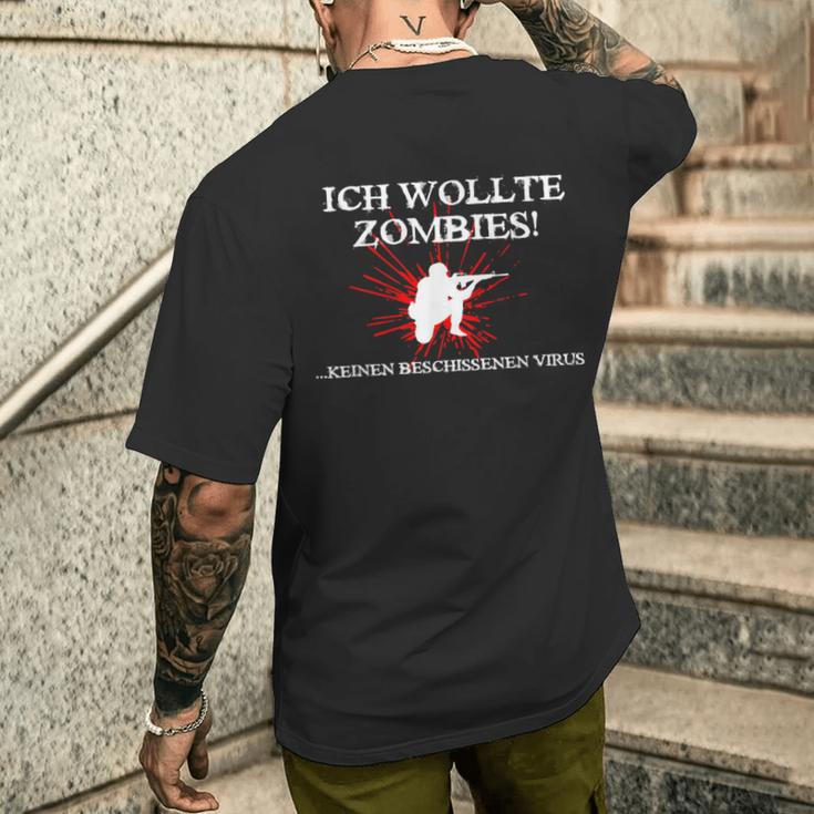 Zombie Ich Wollte Zombies Keineirus T-Shirt mit Rückendruck Geschenke für Ihn