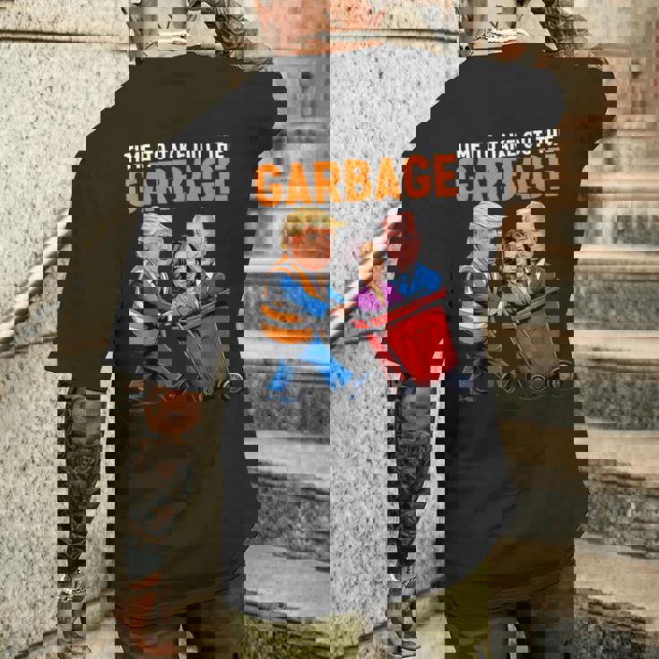 Garbage For Trump 2024 Time To Take Out Garbage Biden Men's T-shirt Back Print Gifts for Him