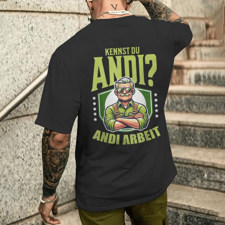 Gardener Farmer Kennst Du Andi Andi Work Sayings T-Shirt mit Rückendruck Geschenke für Ihn