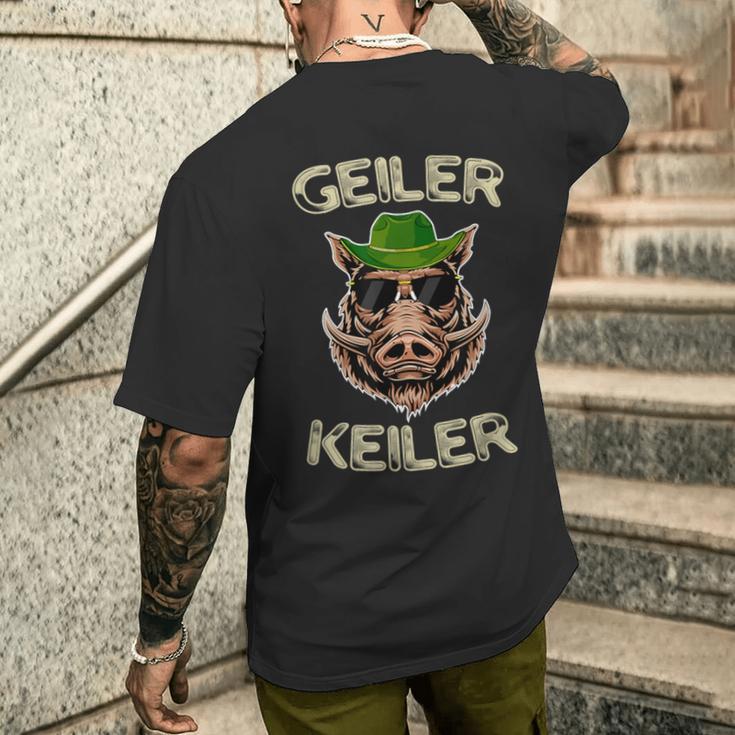 Geiler Keiler Wildsau Lumberjack Weidmannsheil Junghäger T-Shirt mit Rückendruck Geschenke für Ihn