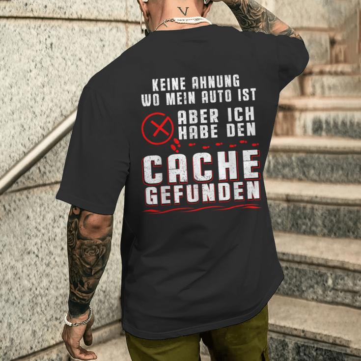 Geocaching No Ahnung Wo Mein Auto Ist T-Shirt mit Rückendruck Geschenke für Ihn