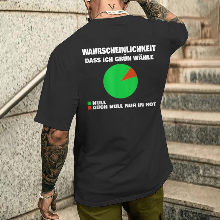 Green No Thank You Wahrscheinlichkeit Dass Ich Grün Wähle Null T-Shirt mit Rückendruck Geschenke für Ihn