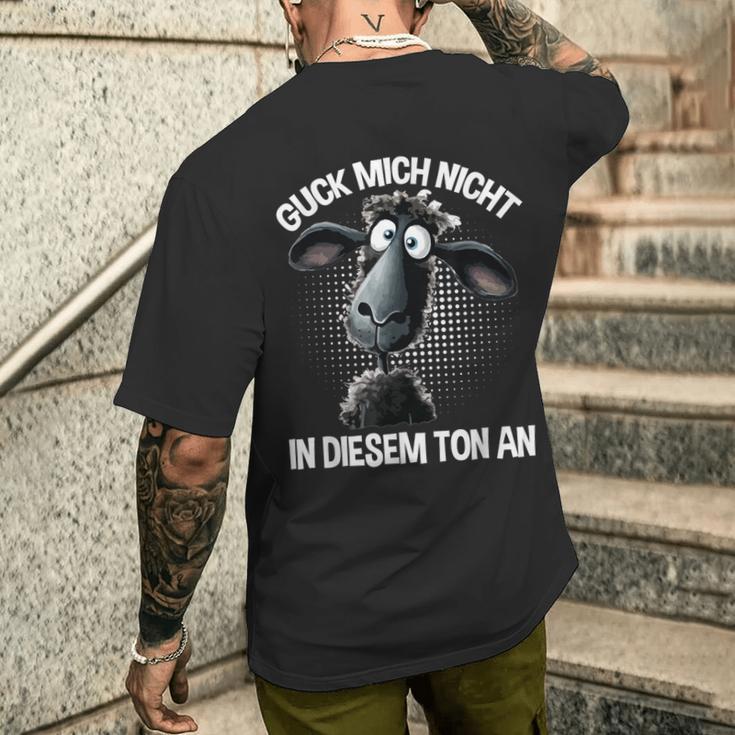 Guck Mich Nicht In Diesem Ton An Schaf Saying T-Shirt mit Rückendruck Geschenke für Ihn