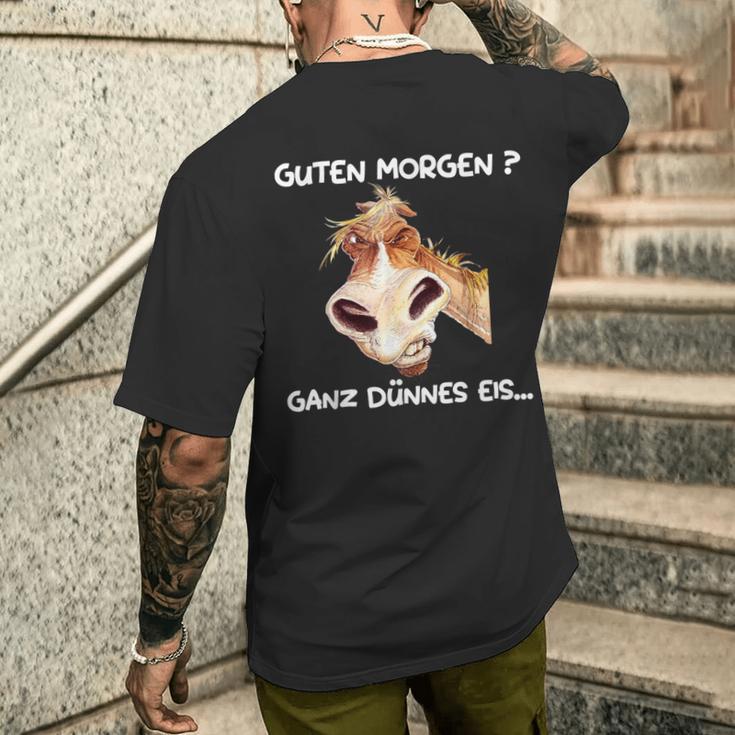 Guten Morgen Ganz Thin Eis T-Shirt mit Rückendruck Geschenke für Ihn