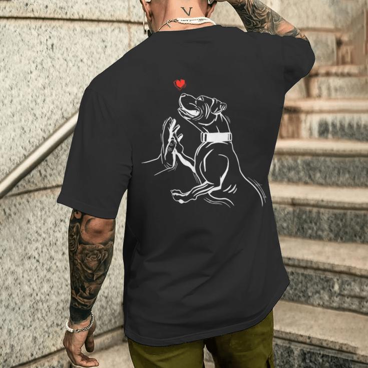 Hand-Drawn Pitbull T-Shirt mit Rückendruck Geschenke für Ihn