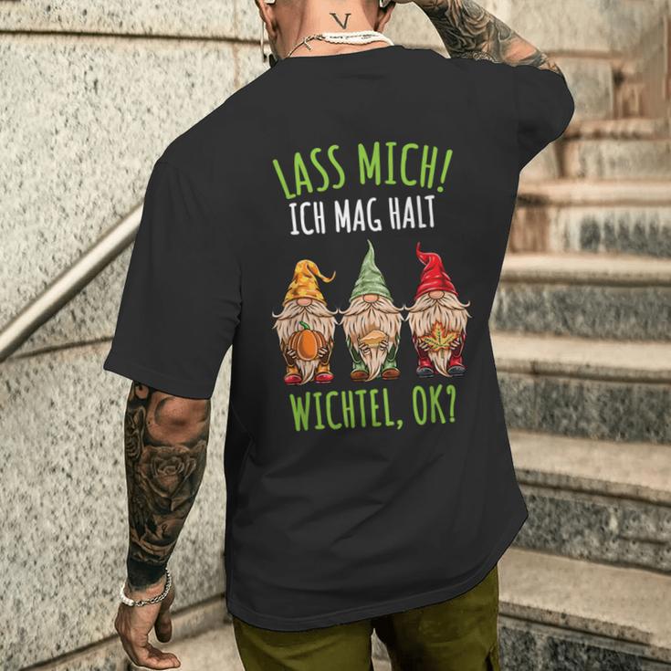 Herbst Lass Mich Ich Mag Wichtel T-Shirt mit Rückendruck Geschenke für Ihn