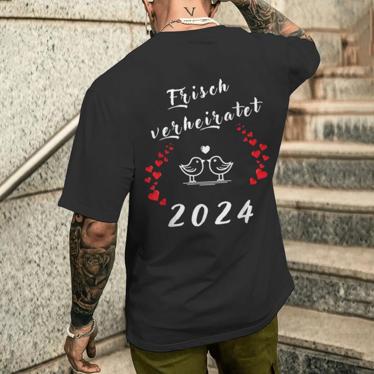 Hochzeit 2024 Frischerheiratet Heirat Flitterwochen 2024 T-Shirt mit Rückendruck Geschenke für Ihn