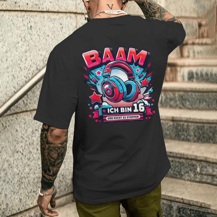 Ich Bin 16 Jahre 16Th Birthday Gamer Boy T-Shirt mit Rückendruck Geschenke für Ihn