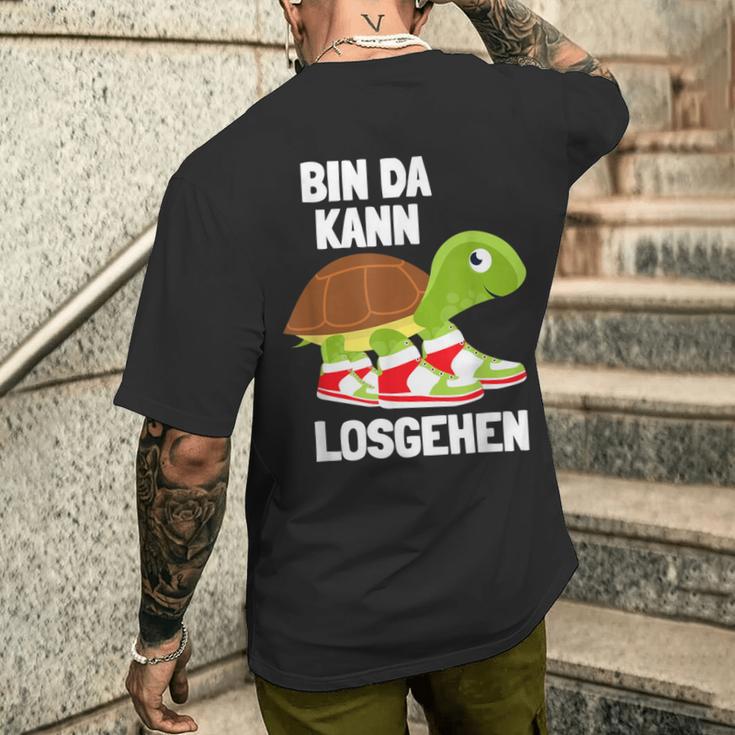 Ich Bin Da Kann Losgehen Schildkröte Sneakers Zu Lät Kommen T-Shirt mit Rückendruck Geschenke für Ihn