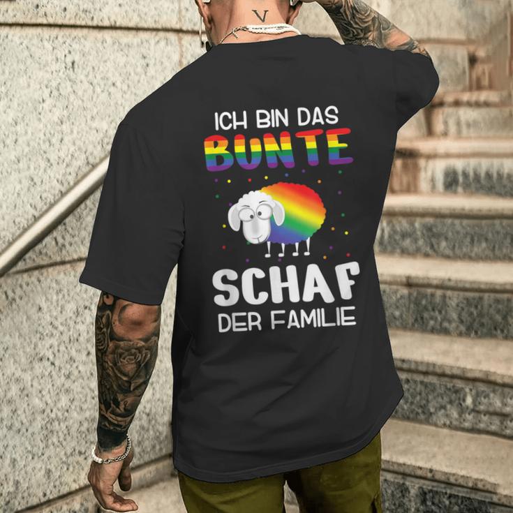 Ich Bin Das Bunt Schaf Der Familie Gay Pride Ich Bin Schwul I'm The Colourful T-Shirt mit Rückendruck Geschenke für Ihn